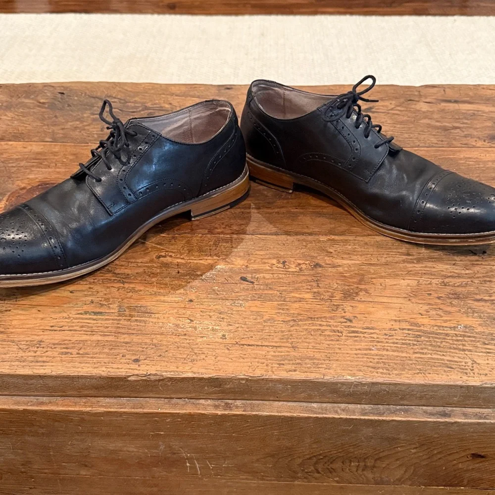 Johnston & Murphy Black Leather Oxford Shoes Size 11